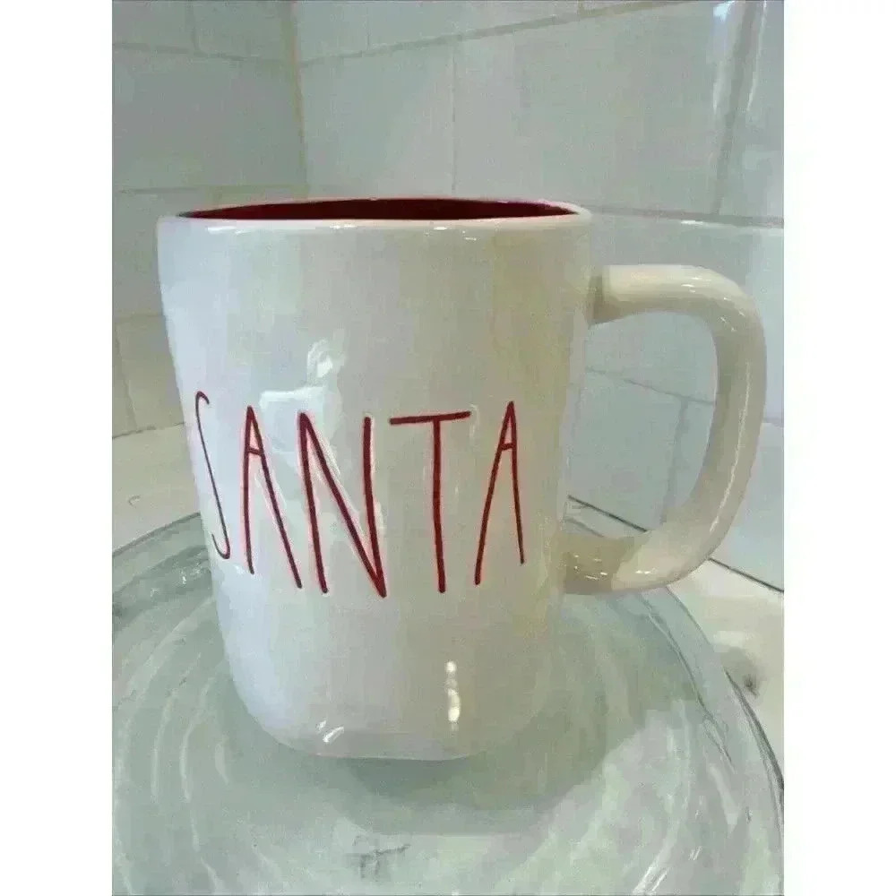 Rae Dunn Santa Red Letter Mug large